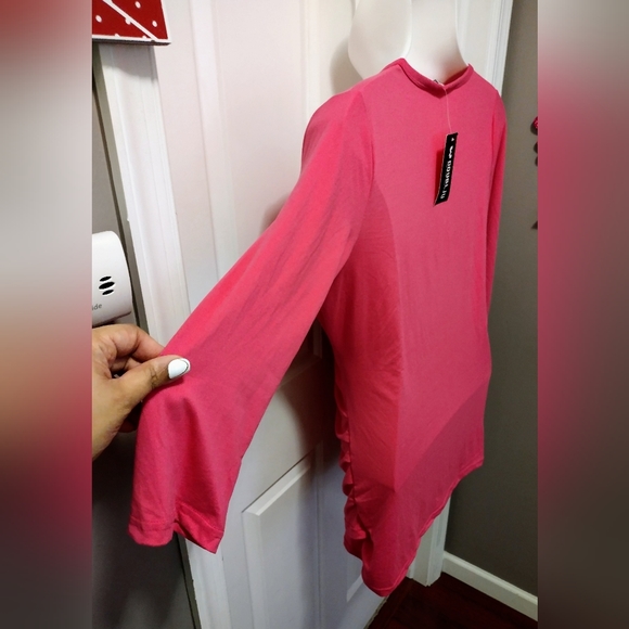 🆕️DOUBLJU Red Criss Cross Bodice Shirt Top Sz 1X NWT - Picture 5 of 6